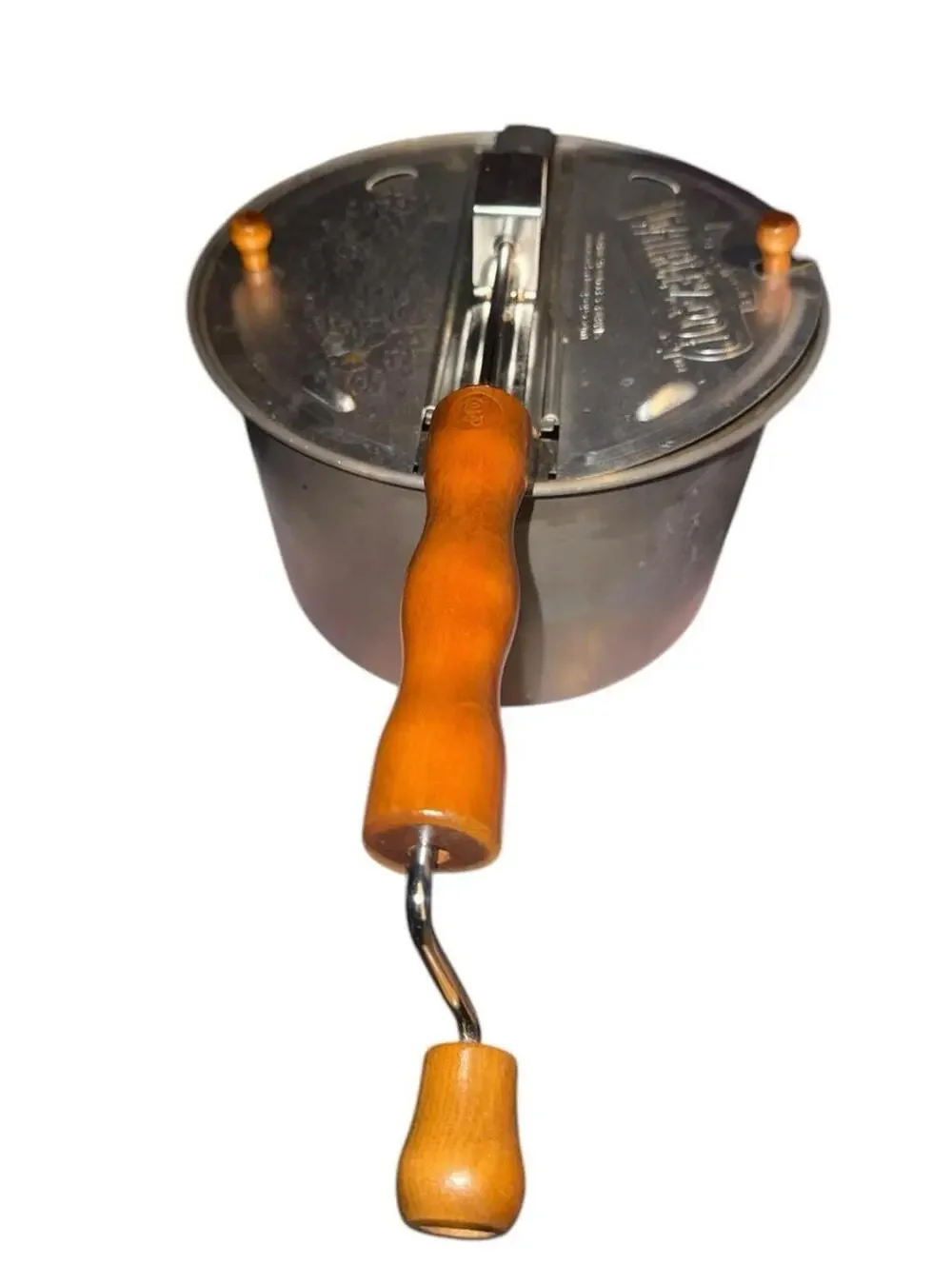 Wabash Whirley Pop 6 Qt Popcorn Aluminum Popper Stovetop Hand Crank Vintage - Picture 4 of 4